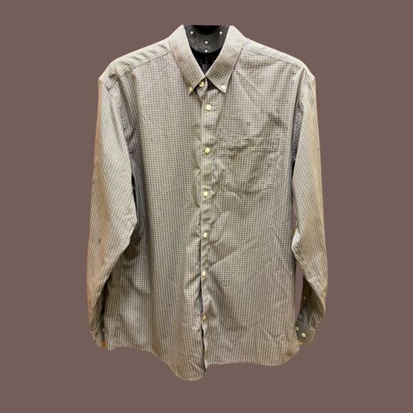 VTG Eddie Bauer Men’s Gray Plaid Wrinkle-Free Relaxed Fit Buttondown Shirt - Picture 1 of 4